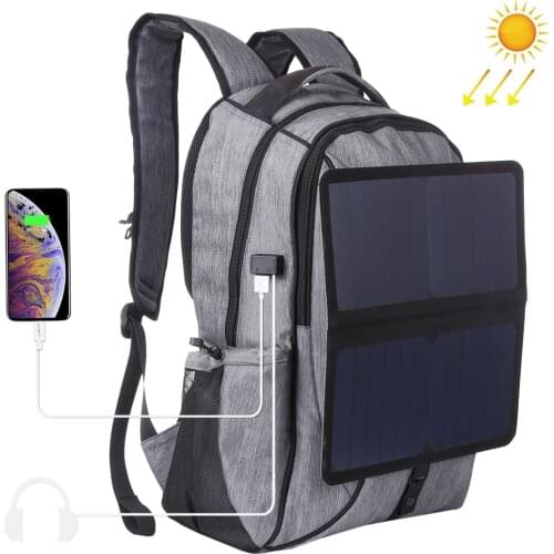 Solar Backpack 14W Solar Panel Powered Backpack USB charging men notebook bags business laptop backpack