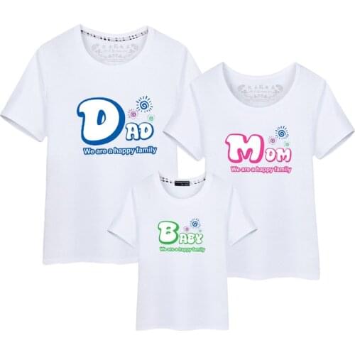 Family Look Christmas Family Matching Outfits T Shirt Mother Daughter Short Sleeve Dad Mom Baby Family Suit Father Son Clothes