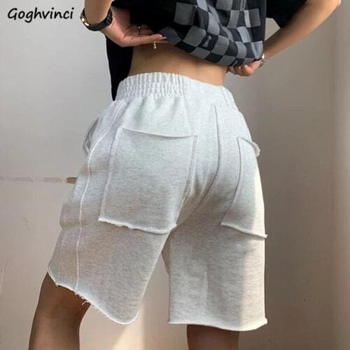 Shorts Women Drawstring Soft Female Harajuku Mini Summer Minimalist Basic Mujer Korean High Waist Street Style All-match Solid