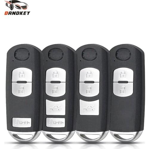 Dandkey 10pcs 2/3/4 Buttons Smart Key For Mazda X-5 Summit Axela Atenza M3 M6 Remote Car Key Shell Fob Blank Uncut Blade Case