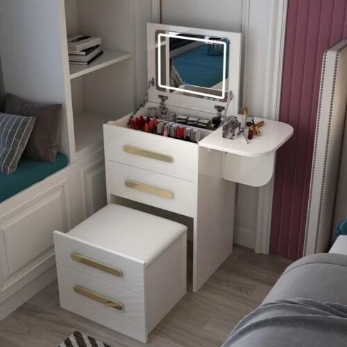 Modern Minimalist Dressing Table Makeup Table Nordic Storage Cabinet Integrated Clamshell Vanity Bedroom Furniture White Dresser