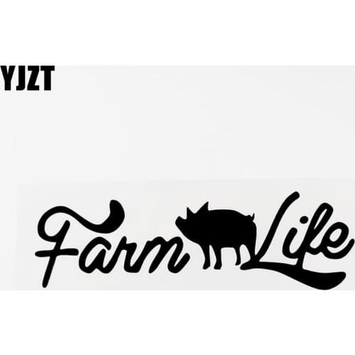 YJZT 17.5CM×5.3CM Funny Farm Life Car-styling Vinyl Decor Car Sticker Decal Black/Silver 8C-0441