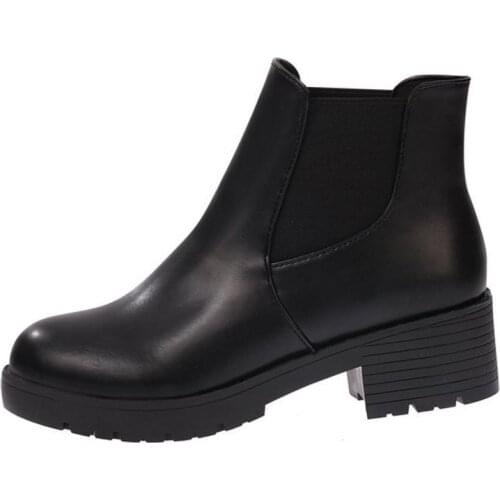 New Hot Style Fashion Women Boots Round Head Thick Bottom PU Leather Waterproof Woman Snow Boots Free Shipping C158