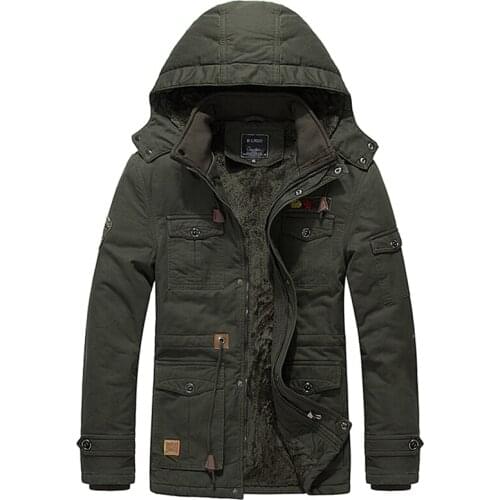 Winter Jacket Men Thicken Fleece Washed Cotton Military Parkas Coat Brand High Quality Casual Fashion Men Jacket L-5XL