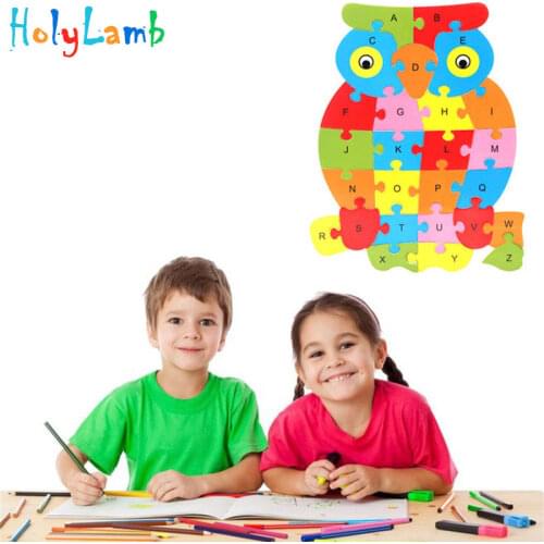 11.11 26 Letter Recognition Animals Puzzle Toy Children Wooden Baby Educational Toys for Kids Jigsaw Educational Toys