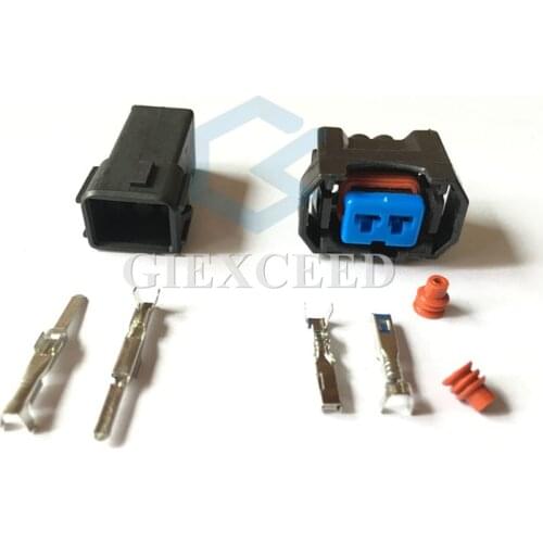 2 Sets 2 Pin 6189-0533 Female Male Auto Fuel Injector Plug OBD2 Waterproof Wiring Harness Connector Automotive Socket For Honda
