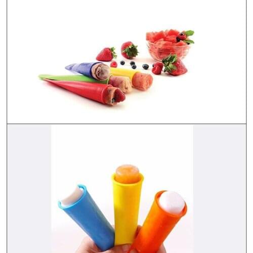 3Pcs Silicone Ice Cream Molds Cell Ice Cube Tray Color Random Popsicle Maker Homemade Freezer Ice Lolly Mould Ice Cream Tools