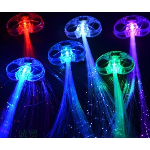 1PCS Flash LED Hair Light Emitting Fiber Optic Pigtail Braid Colorful Luminous Wig Bar Party Prom Novelty Lighting