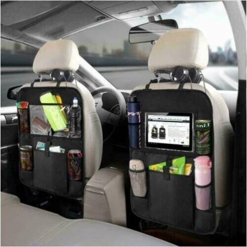 Car Backseat Organizer with Touch Screen Tablet Holder Storage Pockets Kick Mats Car Seat Back Protectors for Kids Toddlers
