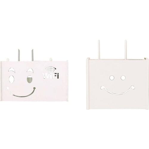 Wireless Wifi Router Storage Box Wood-Plastic Shelf Wall Hangings Bracket Cable Storage Home Décor