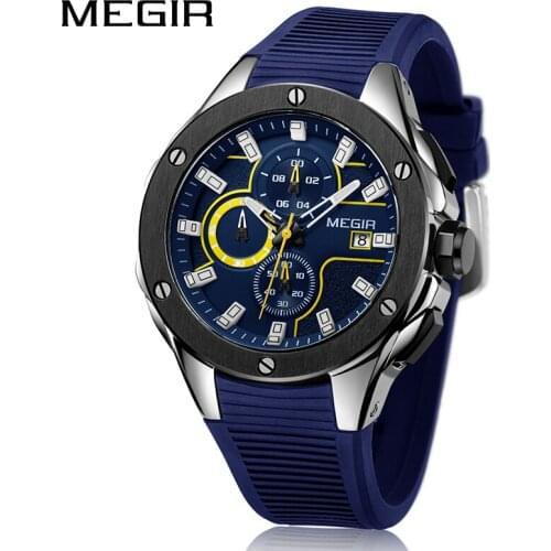 MEGIR Men Sport Watch Top Brand Luxury Waterproof Luminous Chronograph Quartz Army Military Watches Clock Men Relogio Masculino
