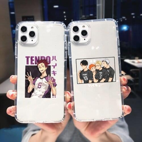 Cute Japan Anime Oya Haikyuu Phone Case For iPhone 12 11 Pro XR X XS MAX SE2020 7 8 6Plus Clear Shockproof Soft TPU Cover Fundas
