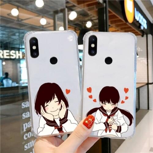 Anime Aesthetic Girl Drawing Phone Case Transparent For Xiaomi CC 9 11 MAX3 Mix3 MIX2 6X 8 5x 10S 11 10 X SE lite Pro