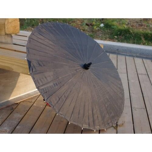 Black Plain Fabric Bamboo Parasol/Umbrella Great For Wedding Party Favor