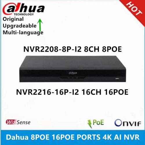 Dahua NVR4208-8P-I 8CH with 8 poe ports NVR4216-16P-I 16ch with 16 poe ports max support 12MP Resolution 4K AI NVR
