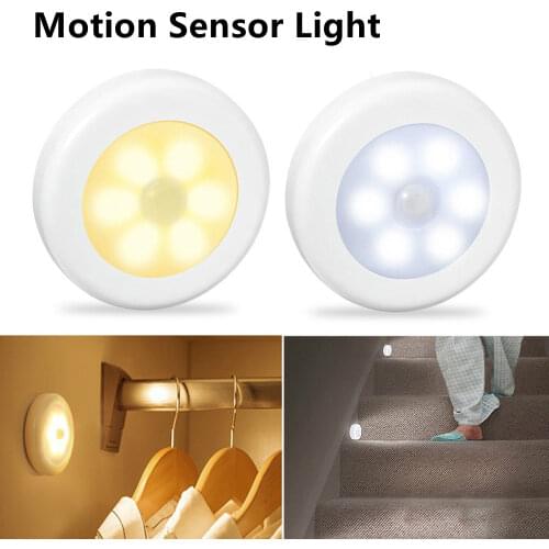 Motion Sensor LED Light Battery Wireless PIR LED Night Light Cabinet Lamp Nightlight Closet Lamp Room Aisle Staircase Lighting