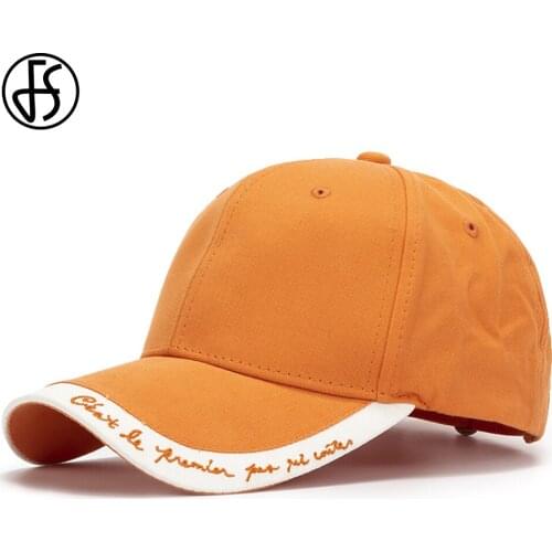 FS 2021 Summer Curved Brim Letter Embroidery Baseball Caps For Men Women Fashion Orange Pink Snapback Hip Hop Trucker Hat