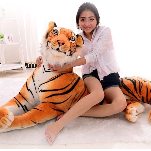 30-120CM High Quality Giant White Tiger Stuffed Toy Baby Lovely Big Size Tiger Plush Doll Soft Pillow Children Christmas Gift