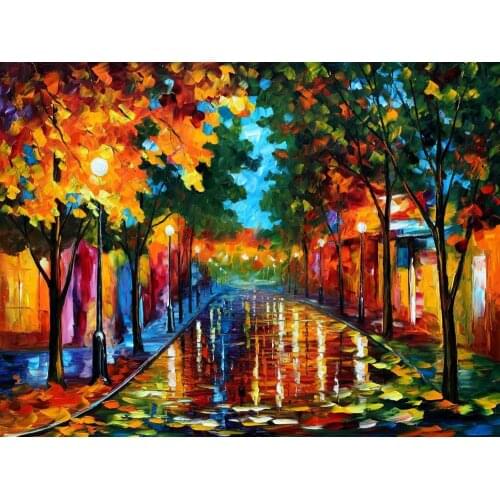 Modern art landscape fallen leafs palette knife oil painting High quality Hand painted home decor