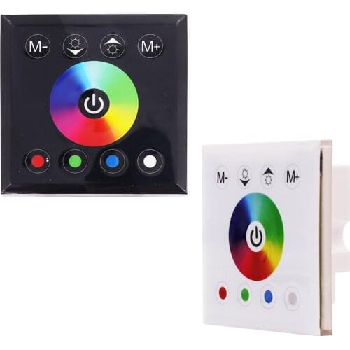 RGB RGBW Full Touch Panel Controller DC 12V 24V Wall Mounted RF Dimmer Switching Controller for RGB Strip Light Lamp Switch