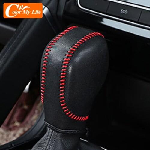 Leather AT Gear Shift Knob Cover for Renault Koleos Talisman Megane Captur Clio Scenic Kadjar Fluence for Samsung QM5 QM6