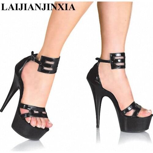 LAIJIANJINXIA Classics Ankle Strap 15CM High Heel Platforms Pole Dance Shoes Star / Model Shoes, Sandals Wedding Shoes H-026