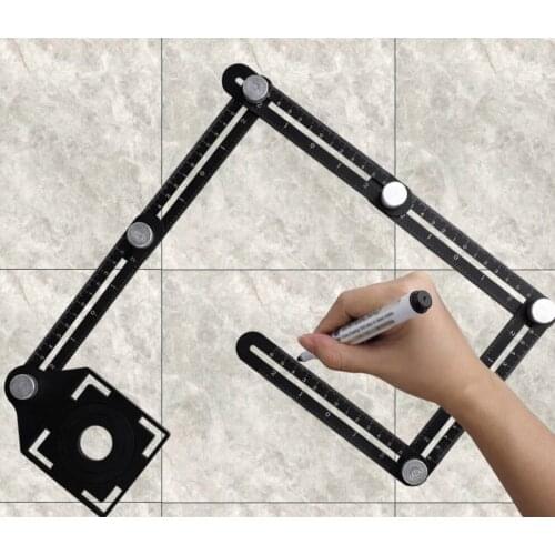 Six-fold Ruler Tile Hole Positioning Universal Hole Opener with Positioning Function Perforated Tile Six Folding Ruler