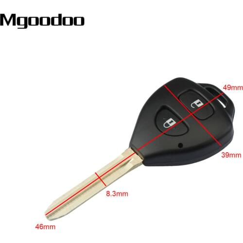 Mgoodoo 2 Button Car Remote Key Shell Fob Case Cover For Toyota Corolla RAV4 Yaris Avensis Avalon Hilux Echo Tarago Uncut Blade