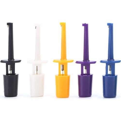 Mini 5pcs Single Test Hook Clip Test Probe For Electronic Testing IC Grabber Large Round Crocodile Clip Hook Test Clip