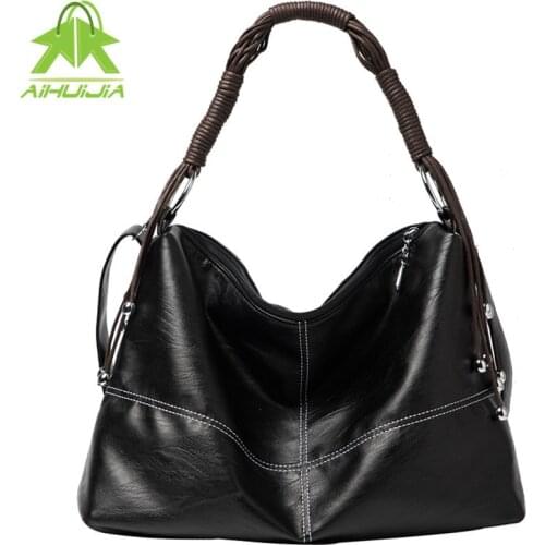 Fashion Braided Rope Design Womens Shoulder Bag High Capacity Messenger Bag the New High Quality Pu Leather Women Travel Handbag