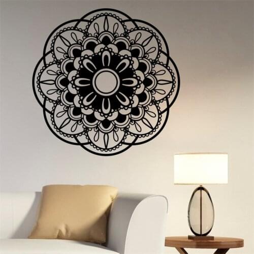 Mandala Wall Sticker Vinyl Decal Namaste Art Indian Ornament Decor for Home Housewares Living Yoga Room Bedroom Decor HY1402