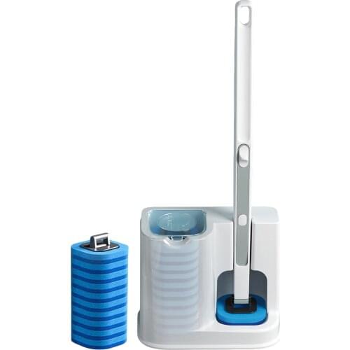 Disposable Bathroom toilet brush cleaner With Long Handle No Dead Corner Cleaning brush Replacement Brush Head and polite