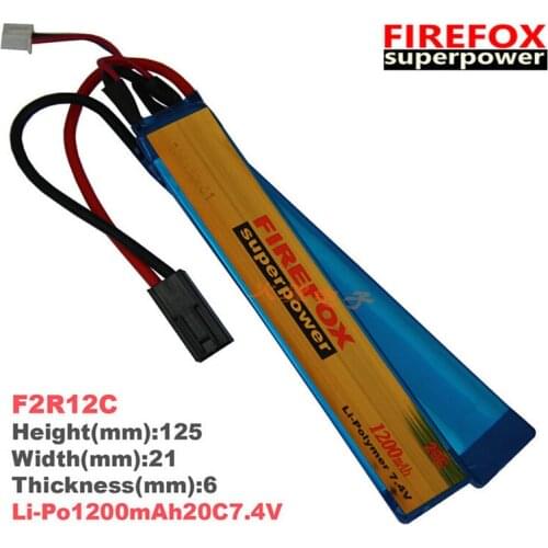Wholesale 1pcs 100% Orginal Firefox 7.4V 1200mAh 2 cell LiPo Li-Polymer Stick rc Battery 20C 125MMX21MM F2R12C Drop shipping