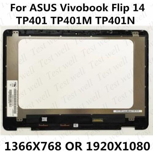Original 14'' HD OR FHD LCD LED SCREEN Assembly For ASUS Vivobook Flip 14 TP401 TP401M TP401N led lcd touch digitizer assembly