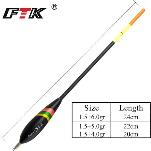 FTK Barguzinsky Fir Float 3PCS/LOT 1.5+4.0gr 1.5+5.0gr 1.5+6.0gr Bobber Vertical Buoy Mixed Size carp fishing peche accesoires
