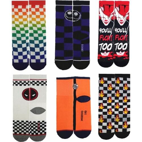Casual cartoon movie character clown print novelty Funny men sock horrible it crew socks Personalized Skateboard socks