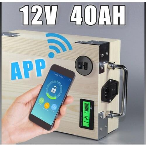 App 12V 40Ah Electric Bicycle Lithium Battery + BMS ,Charger Bluetooth GPS control 5V USB Port Pack scooter electric bike
