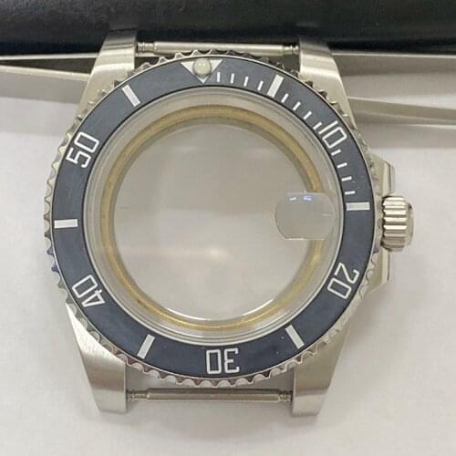 Transparent back cover 40mm Watch case nh35 case fit 2824 NH35 Movement For Seiko series Submariner with Sapphire double glass