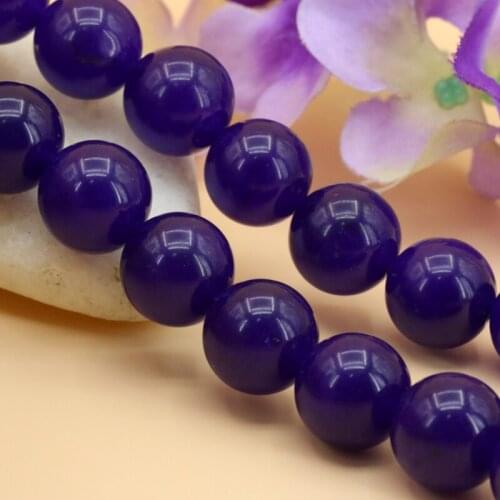 Purple chalcedony round shape 14mm loose beads 15" DIY stone accessories suitable bracelet necklace making design