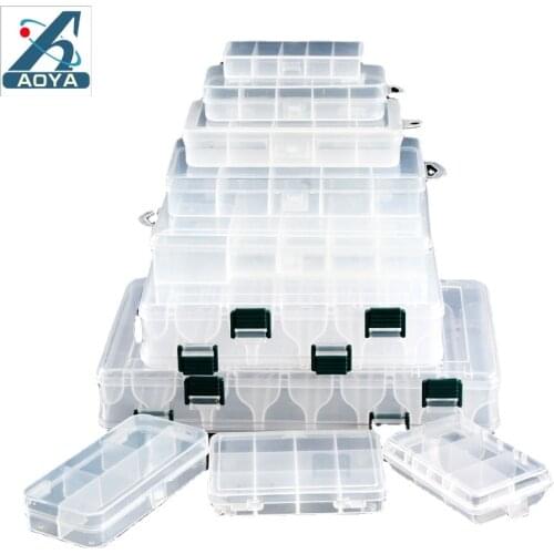 AOYA Fishing Tackle Box Snap Multiple Compartments Transparent Storage Spomb Portable Bait Fishing Lure Hook Accessories Box