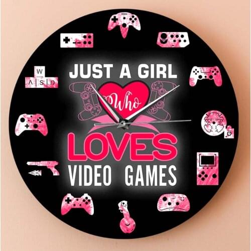 Carved Gamer Wall Clock Modern Design Game Room For Girls Room Decoration Video Controller Wall Clock Gift For Game Girl