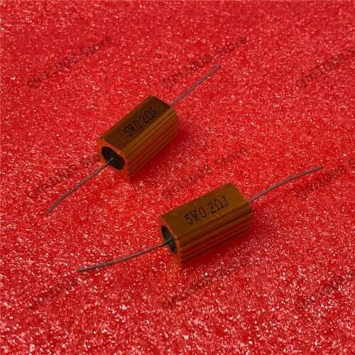 RX24-5W 0.2R 0.2RJ Power Metal Shell Case Gold Aluminium Case Wirewound Resistor 5W 0.2ohm 5% Automobile LED lamp resistors