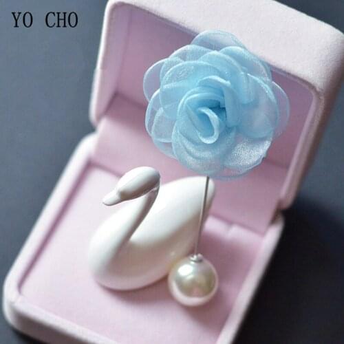 Silk Rose Wedding Corsage Pin Flower Organdy Women Brooch for Bridesmaid Groom Boutonniere Men Wedding Corsage Flowers