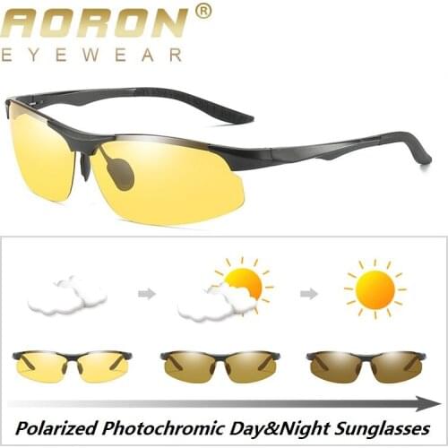 2020 Day Night Photochromic Polarized Mens Sunglasses for Drivers Women Anti-UV Male Safety Driving Fishing UV400 Sun Glasses