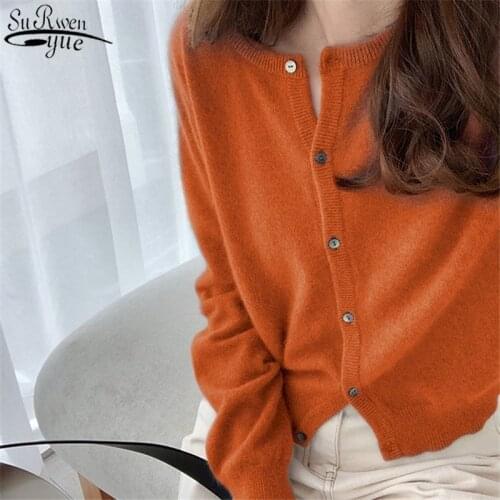 Thick Knit Sweater Autumn Winter Women Cardigans Sweater Fashion Korean Clothes Long Sleeve O-neck Cotton Women Knitwear 10949