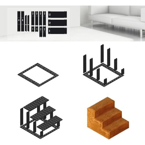 3 Steps Pet Stairs Removable Zipper Cover Washable for Dog Cat Puppies Play