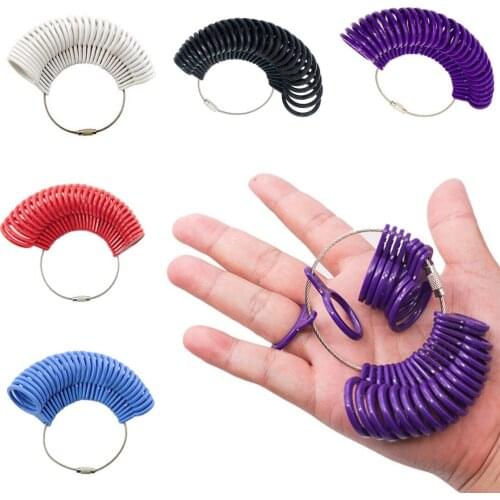 UK A-Z Round Plastic Alloy Standard Finger Ring Measuring Tools Trendy Portable Ring Sizer Gauge DIY Wedding Jewelry Equipment