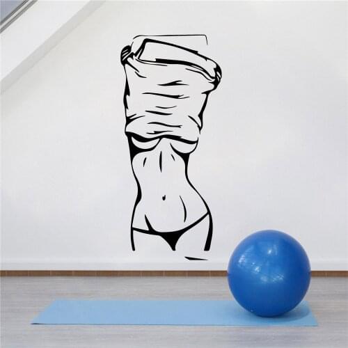 Fun Gym Girl Vinyl Kitchen Wall Stickers Wallpaper For Kids Room Living Room Home Decor Mural Custom