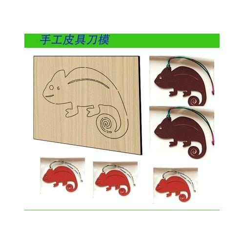 Japan Steel Blade DIY Leather Craft Chameleon key ring Bag Rivet Hole Wooden Die Cutting Hand Punch Tool Leather tools 120*70mm