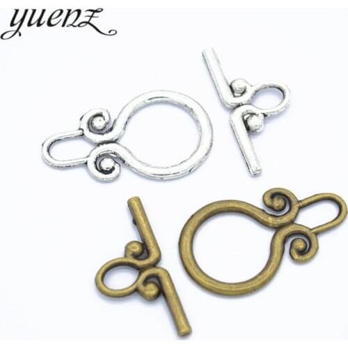 YuenZ 10 set Antique Silver Round-shaped OT Toggle Clasp Metal Fastener Bracelet For Jewelry Making DIY Accessories V213